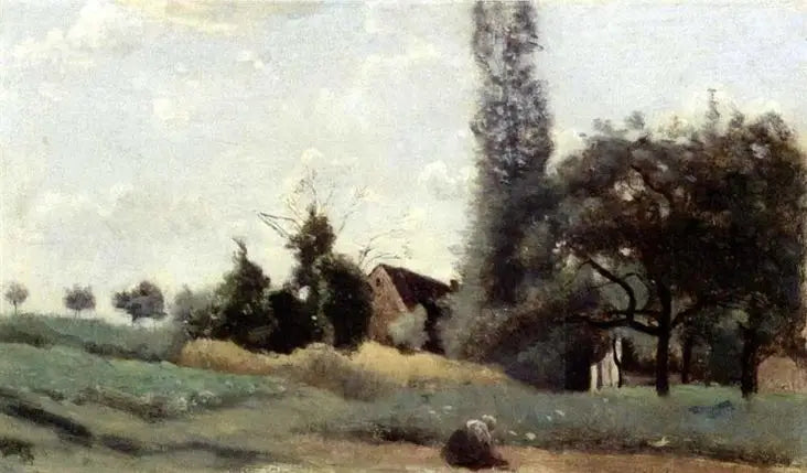 Maisons à Marcoussis - Jean-Baptiste Camille Corot - Alpha Reproduction