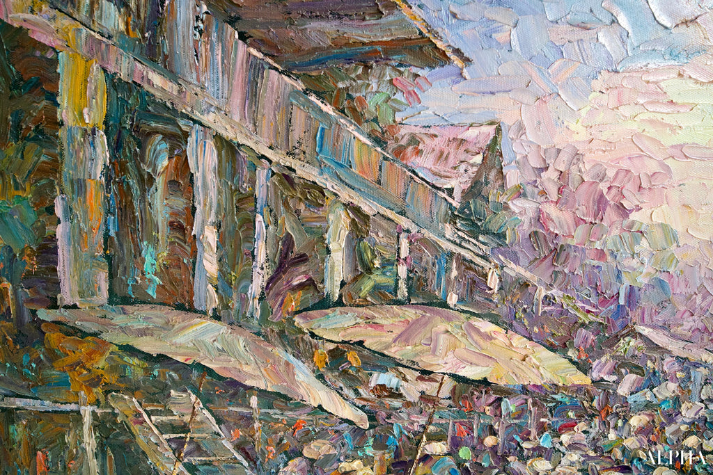 Marché flottant | 145 x 105 cm Reproductions de tableaux à la peinture à l’huile