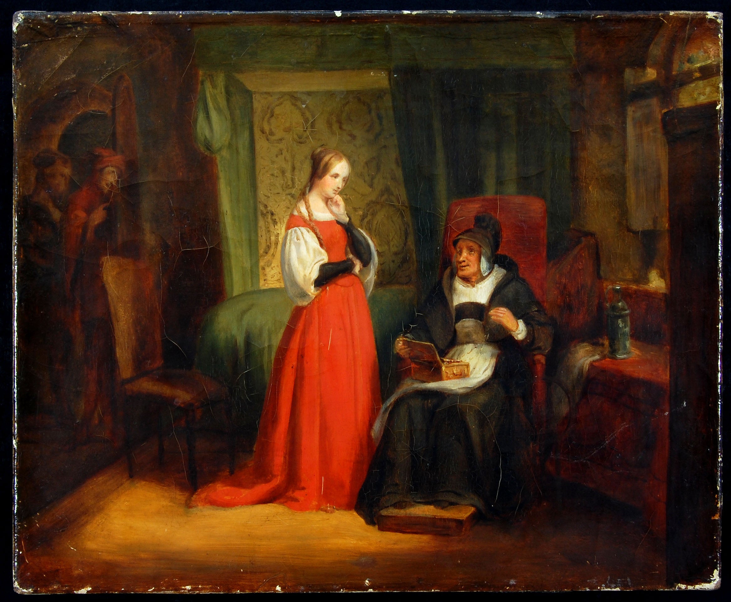 Margaretha en Martha met het juwelenkistje - Ary Scheffer image 1 copie peinte à la main à l’huile