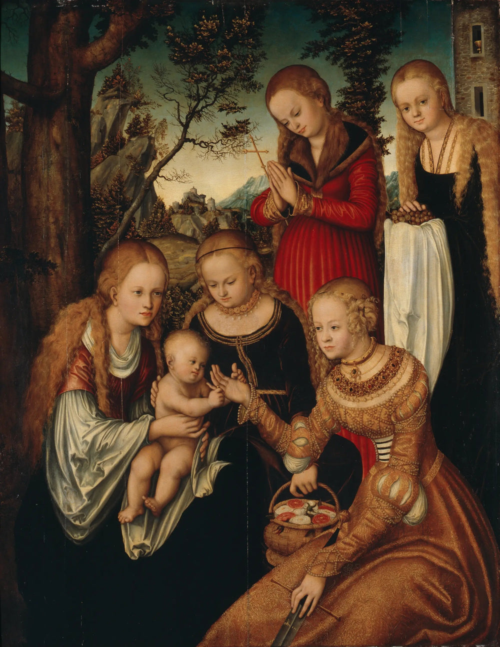 Mariage de Sainte Catherine - Lucas Cranach the Elder image 1 copie de tableau peinte à la main