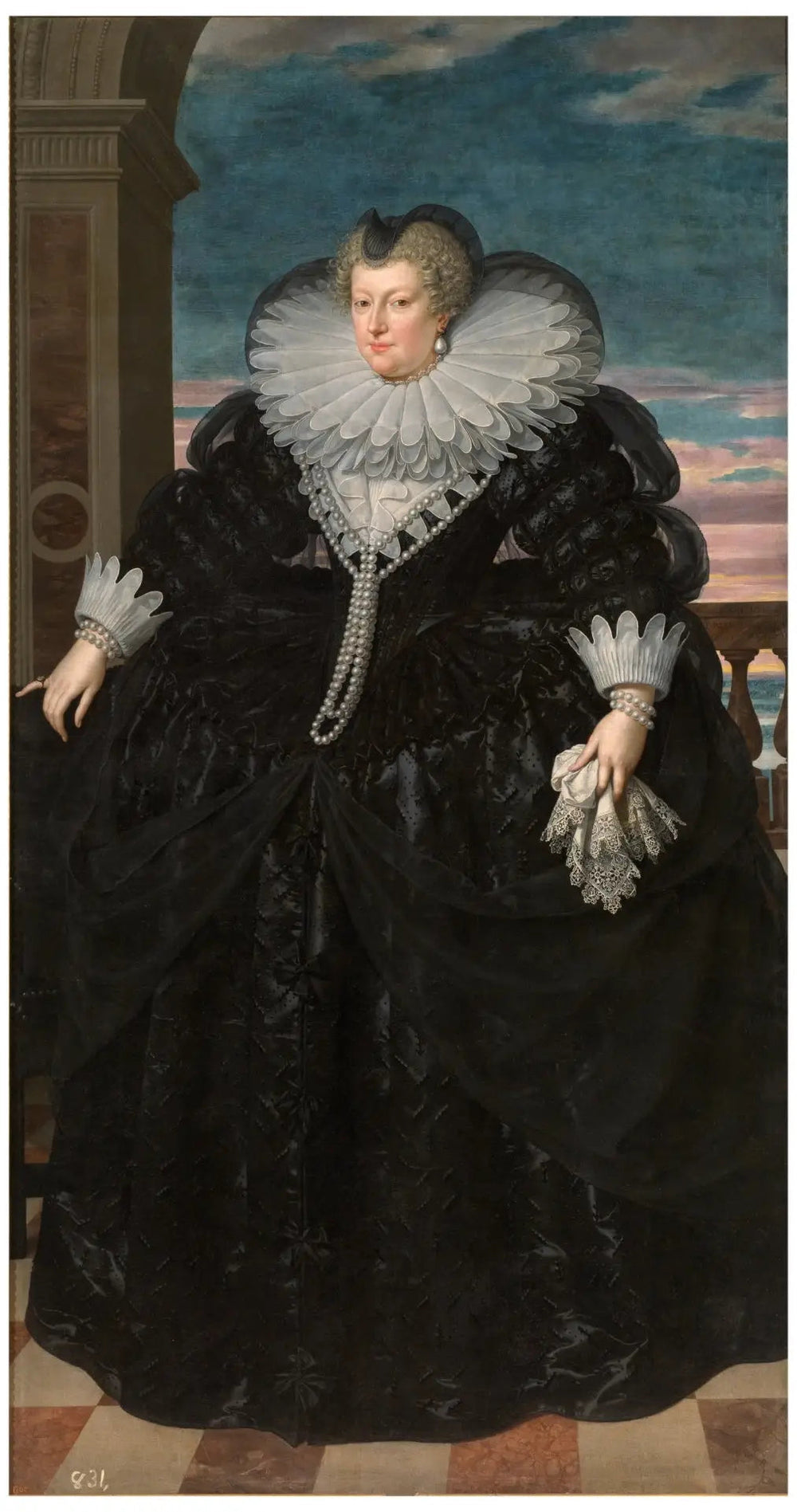 Marie de Médicis en veuve - Frans Pourbus the Younger image 1 reproduction de peinture à l’huile