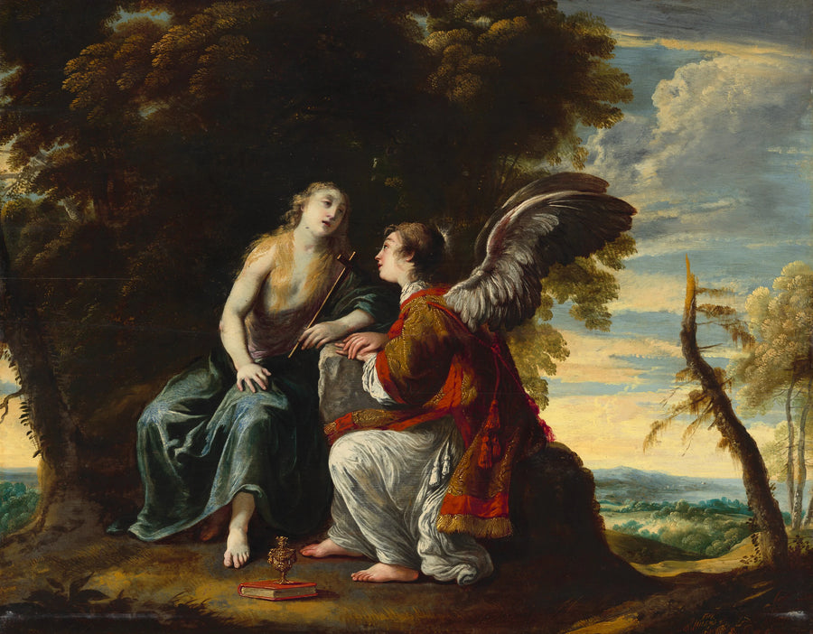 Marie-Madeleine réconfortée par un ange - Claude Vignon