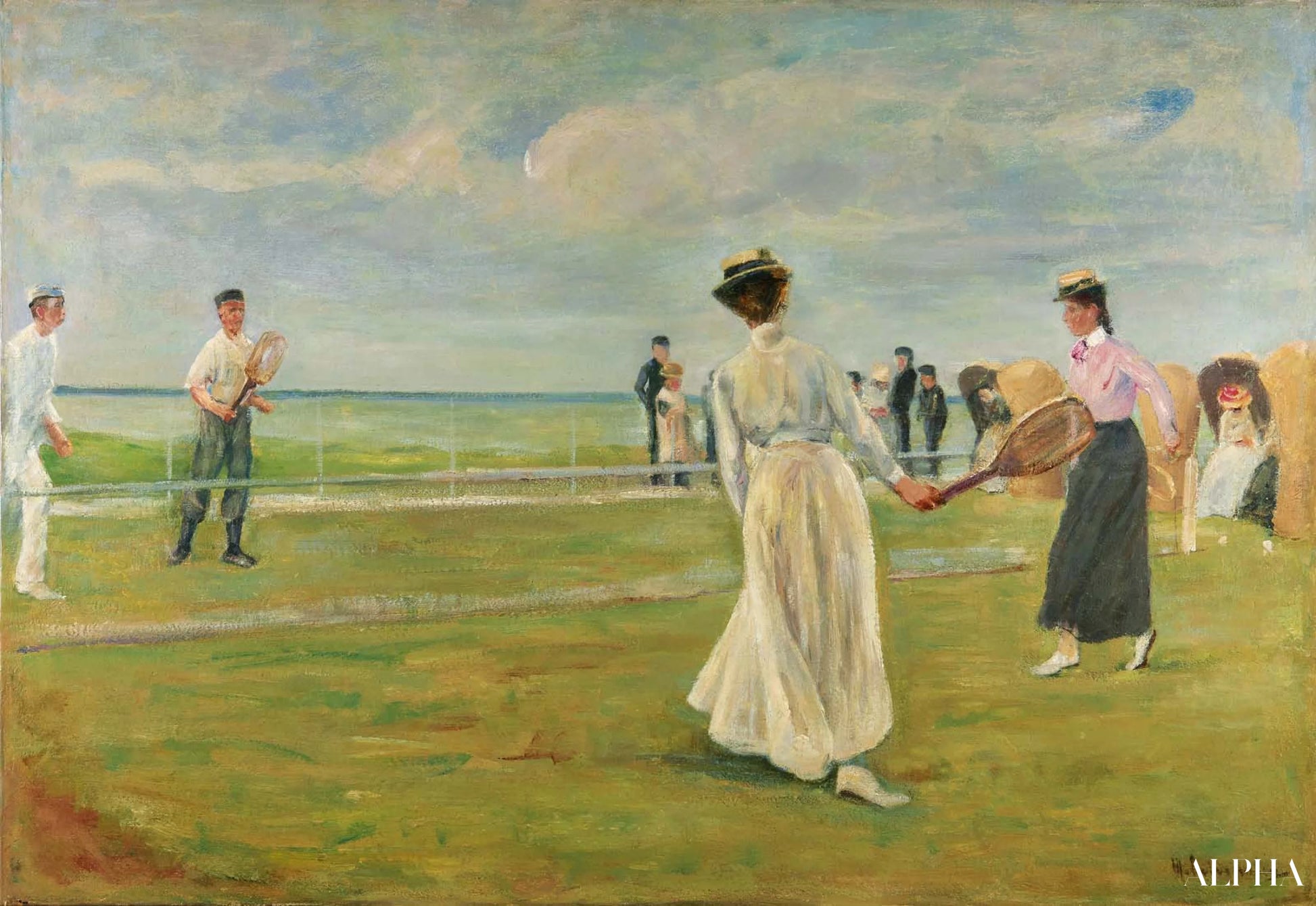 바닷가에서의 테니스 경기 - Max Liebermann - 고급 그림 및 회화 복제본