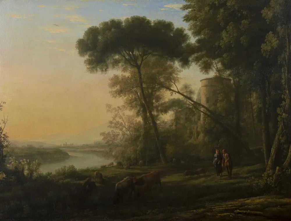 Matin : Un paysage boisé - Claude Lorrain image 1 copie peinte à la main à l’huile