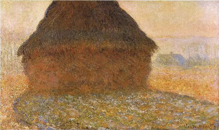 햇볕 아래의 곡물 더미 - Claude Monet