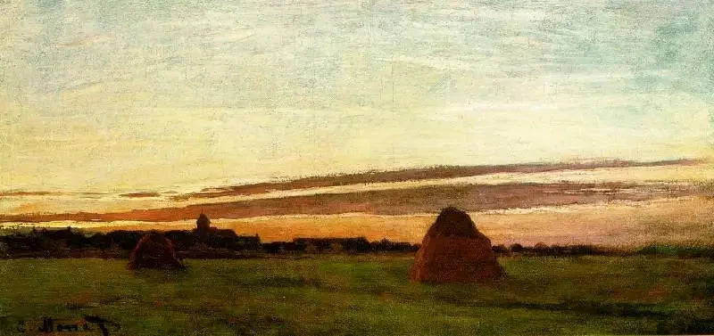 Chailly 근처의 회전 바퀴, 떠오르는 태양 W55a - Claude Monet