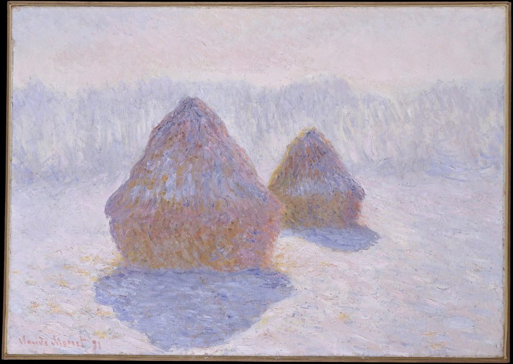 Meules, effet d'hiver - Claude Monet image 1 copie peinte à la main à l’huile