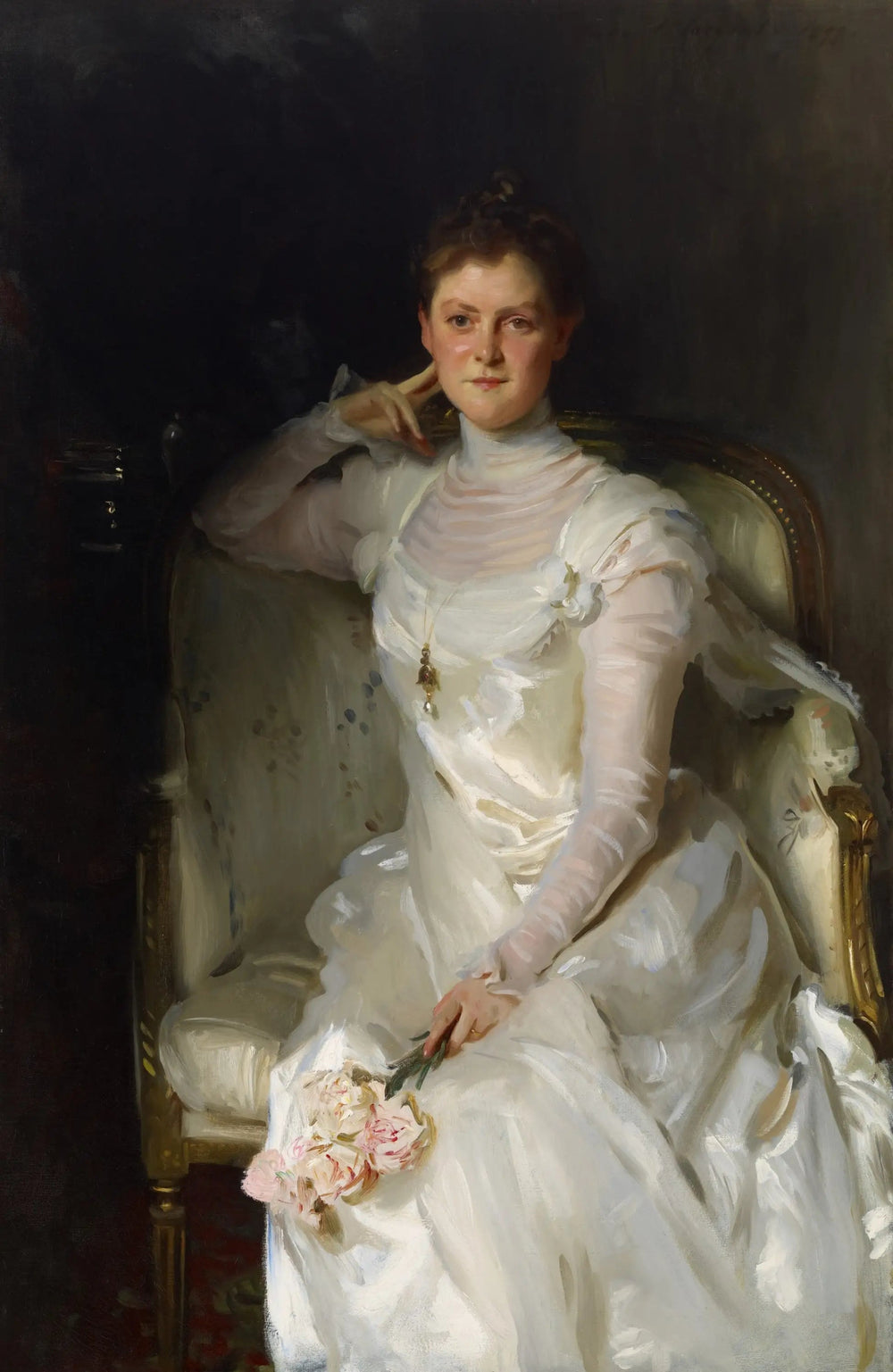Mme Joshua Montgomery Sears (Sarah Choate Sears) - John Singer Sargent image 1 copie peinte à la main à l’huile