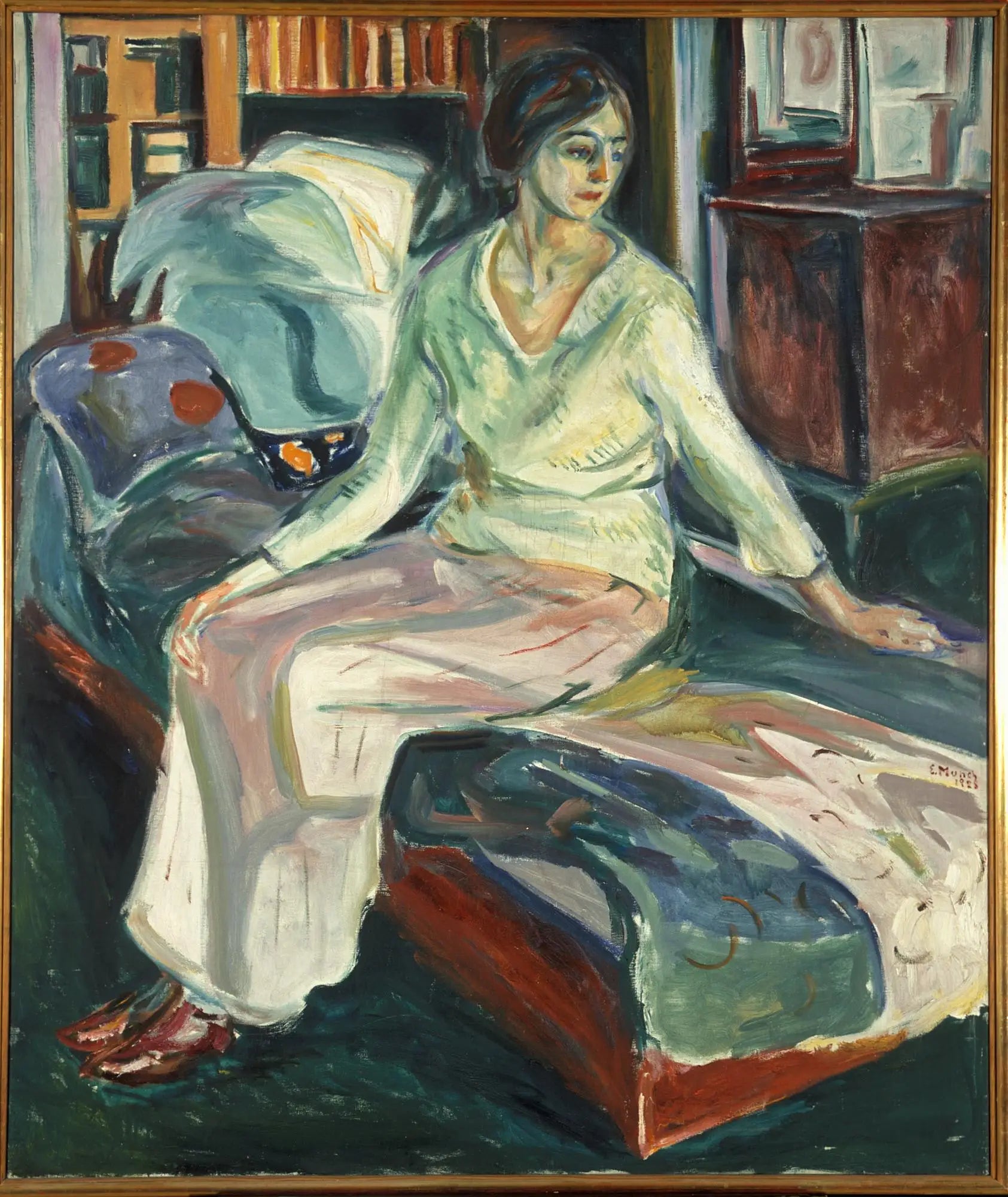 Reproduction du tableau « Modèle assis sur le canapé - Edvard Munch » par Alpha Reproduction en peinture à l’huile