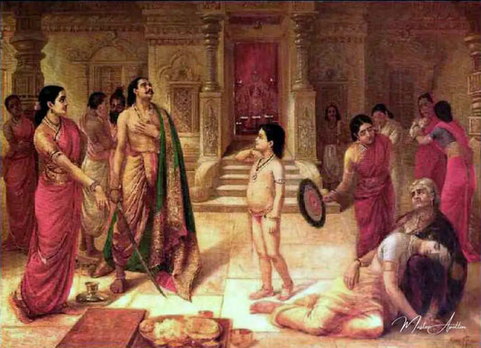 Mohini and Rugmangada to kill his own son Raja Ravi Varma - Raja Ravi Varma - Reproductions de tableaux et peintures haut de gamme