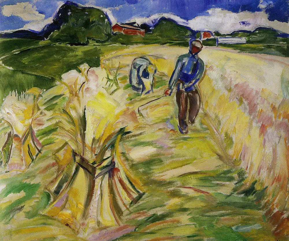 Reproduction du tableau « Moisson du maïs - Edvard Munch » par Alpha Reproduction en peinture à l’huile
