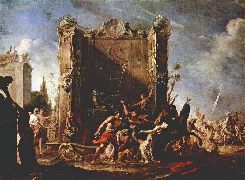 Mort de la fille de Spurius Tarpeus - Johann Heinrich Schönfeld