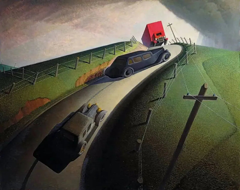 산등성이 길에서의 죽음 - 그랜트 우드

Source:
Mort sur la route des crêtes - Grant Wood
