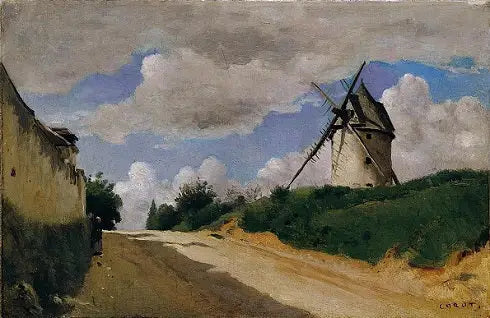Moulin à vent sur la côte picarde - Jean-Baptiste Camille Corot - Alpha Reproduction