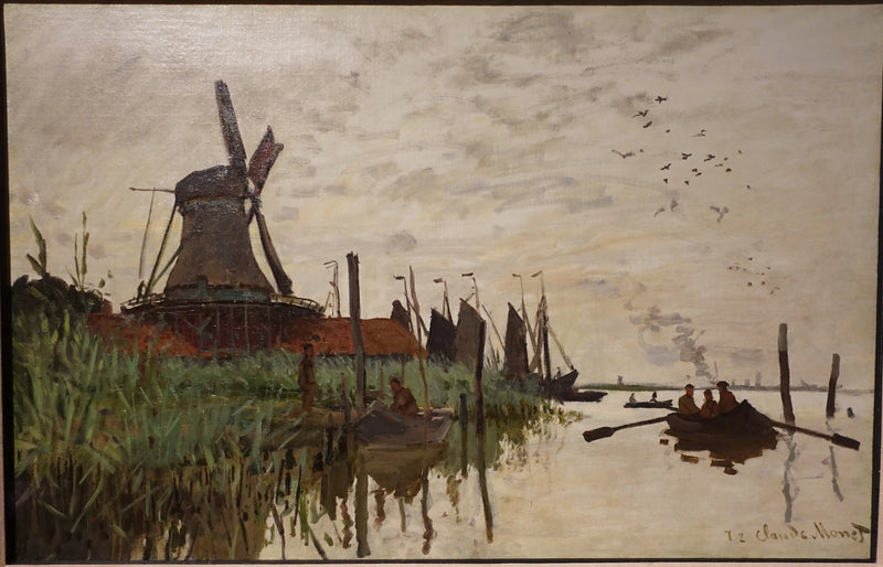 Zaandam W177 근처의 풍차와 보트 - Claude Monet