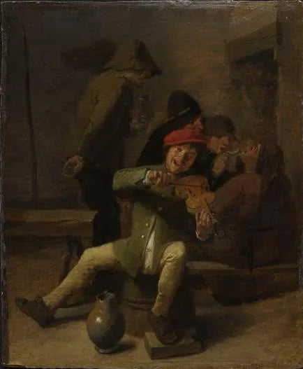 Musiciens du village (Allégorie de l'Ouïe) - Adriaen Brouwer image 1 reproduction réalisée par Alpha Reproduction