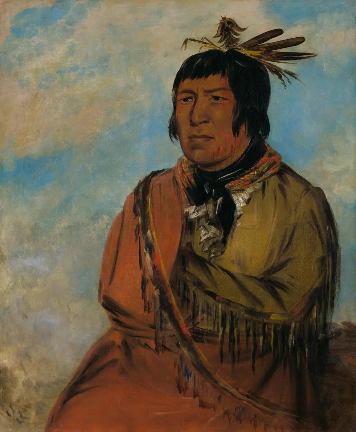 Na-pów-sa, Ours voyageant la nuit, un chef - George Catlin image 1 copie de tableau peinte à la main