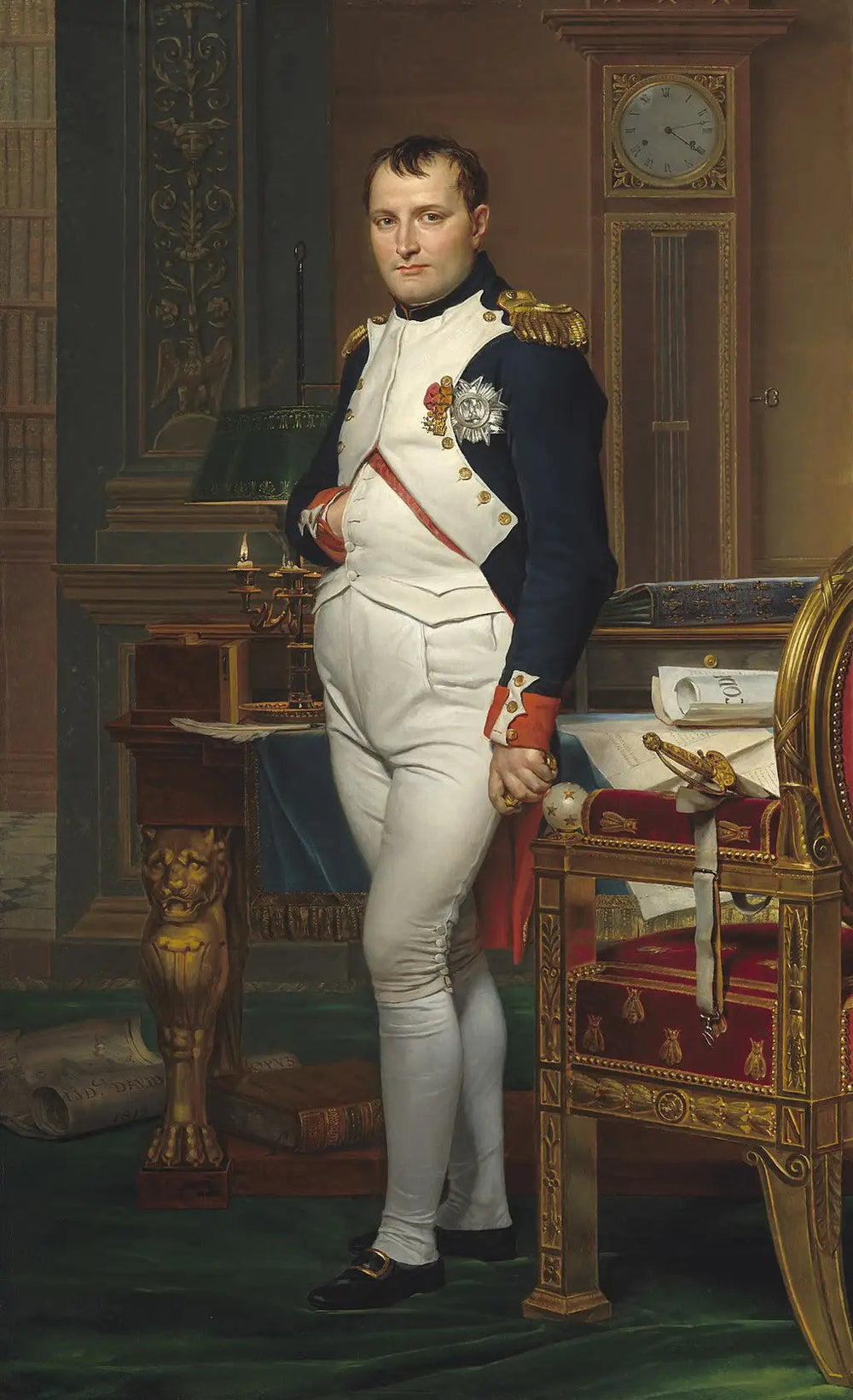Napoléon dans son cabinet de travail - Jacques-Louis David image 1 reproduction artisanale de tableau