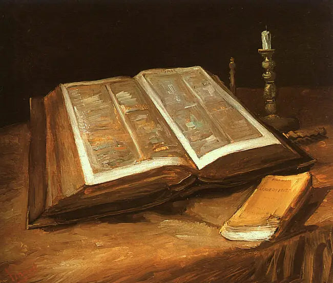 Nature morte à la Bible - Vincent van Gogh image 1 reproduction de peinture à l’huile