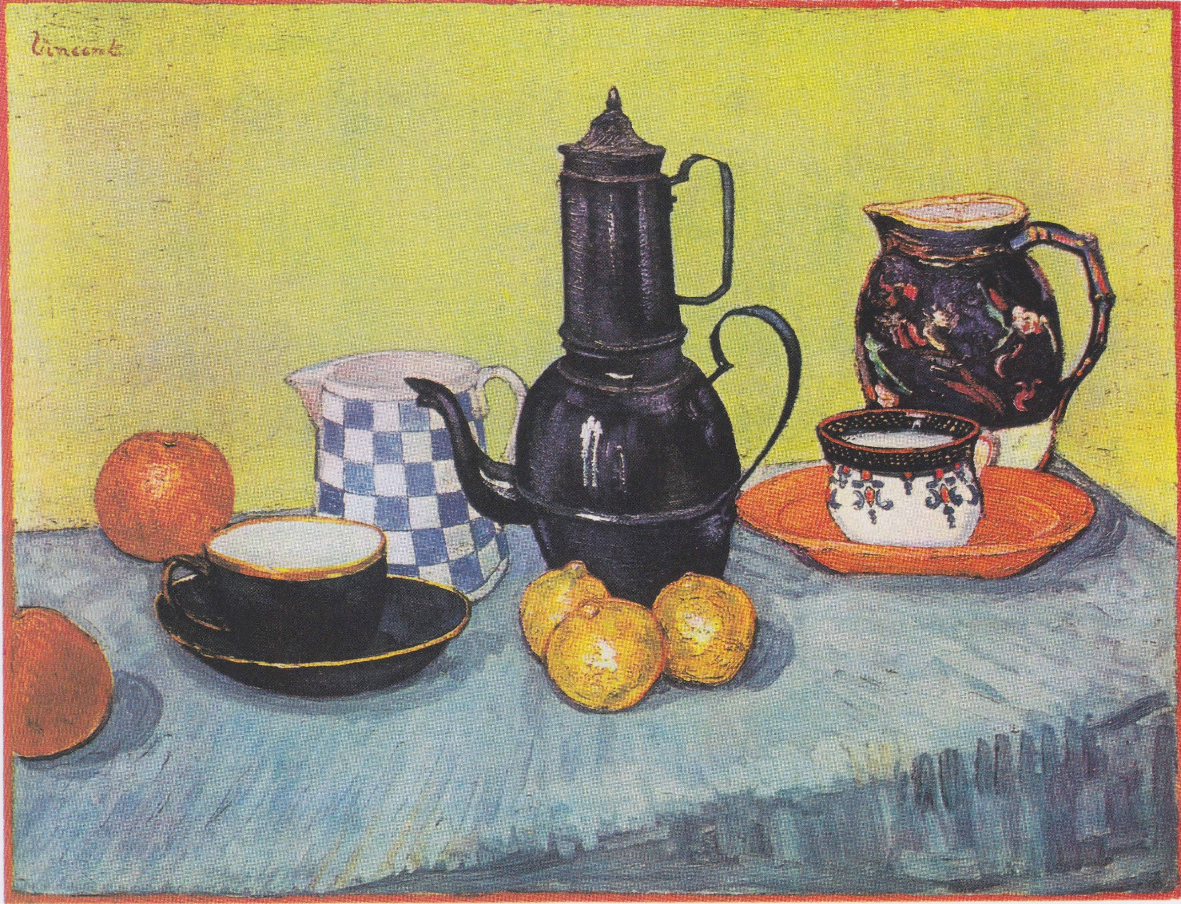 Reproduction du tableau « Nature morte à la cafetière - Vincent van Gogh » par Alpha Reproduction en peinture à l’huile