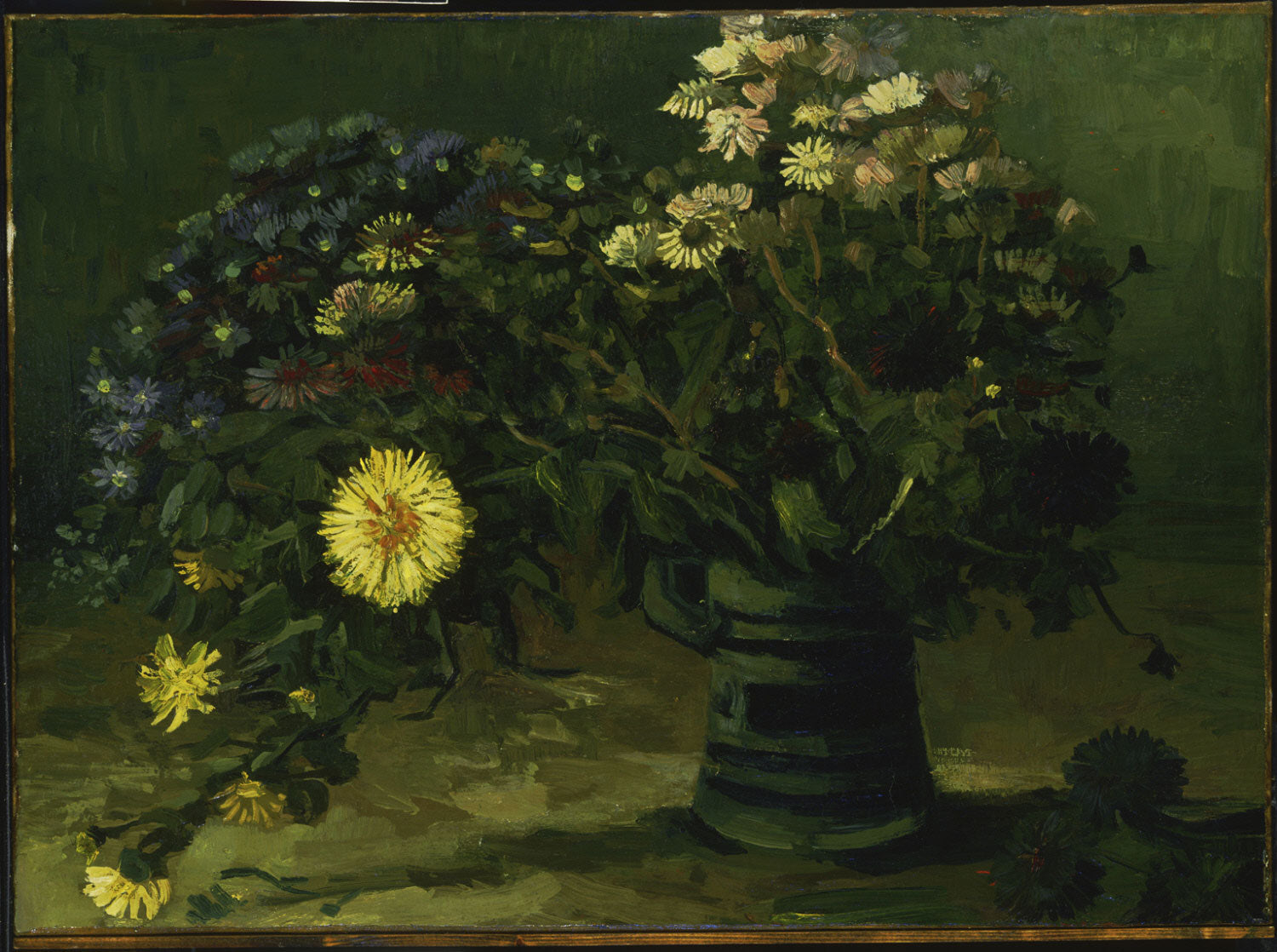 Reproduction du tableau « Nature morte au bouquet de marguerites - Vincent van Gogh » par Alpha Reproduction en peinture à l’huile