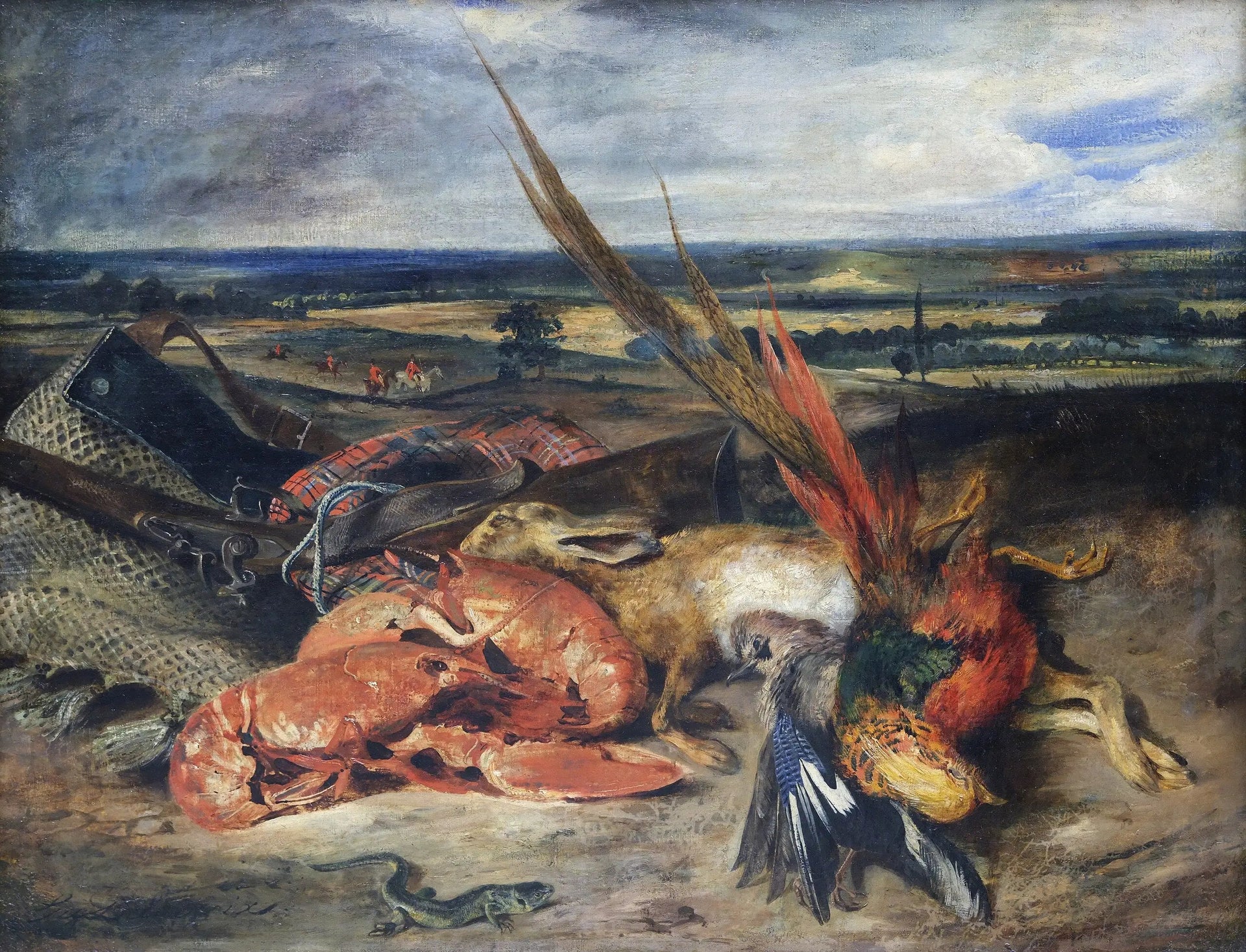 Nature morte au homard - Eugène Delacroix image 2 reproduction artisanale de tableau