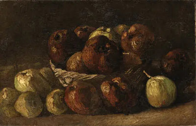 Reproduction du tableau « Nature morte au panier de pommes - Vincent van Gogh » par Alpha Reproduction en peinture à l’huile