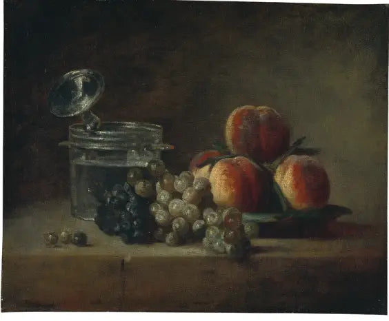 Nature morte au plateau de pêches - Jean Siméon Chardin image 1 reproduction artisanale de tableau