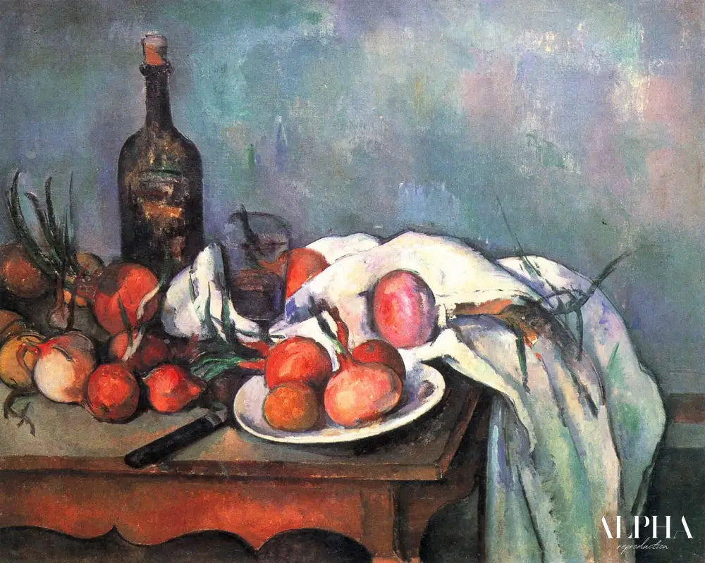 Nature morte aux oignons - Paul Cézanne - Reproductions de tableaux et peintures haut de gamme