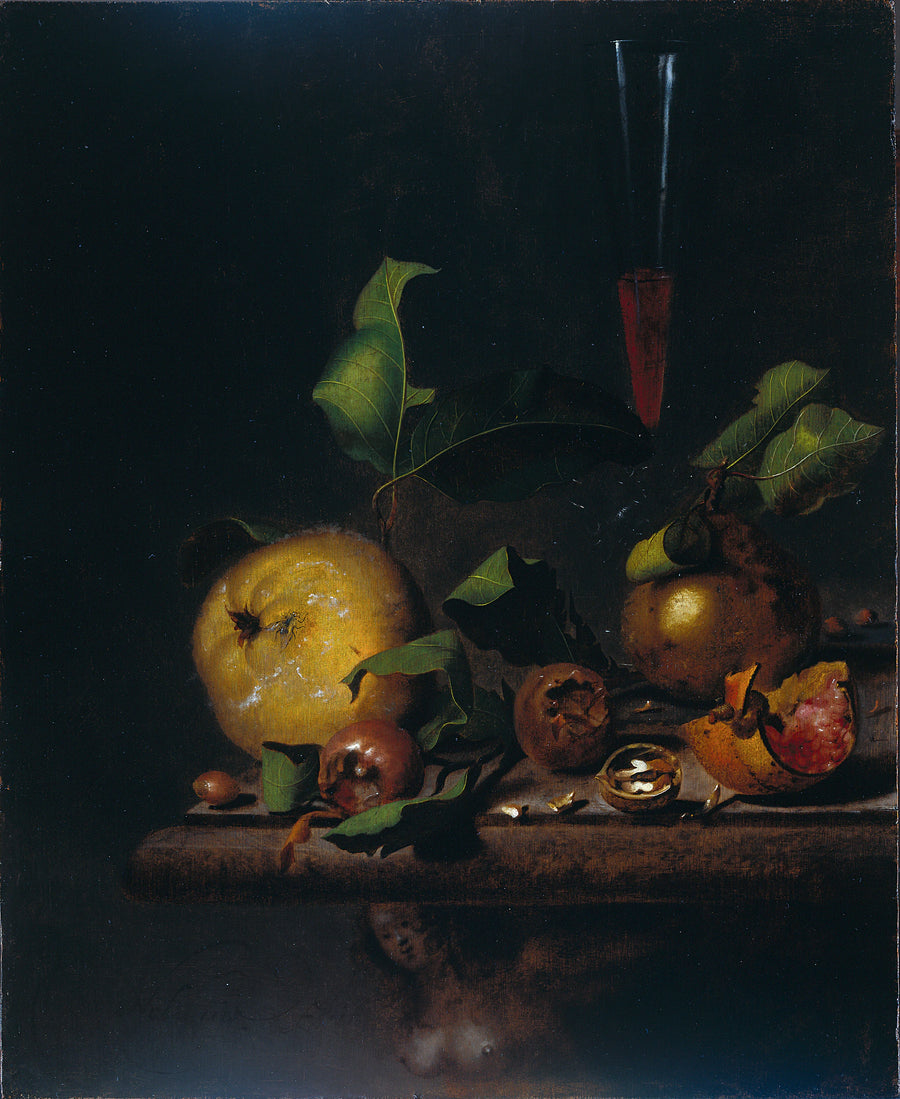 Nature morte aux poires, néfliers et verre - Martinus Nellius