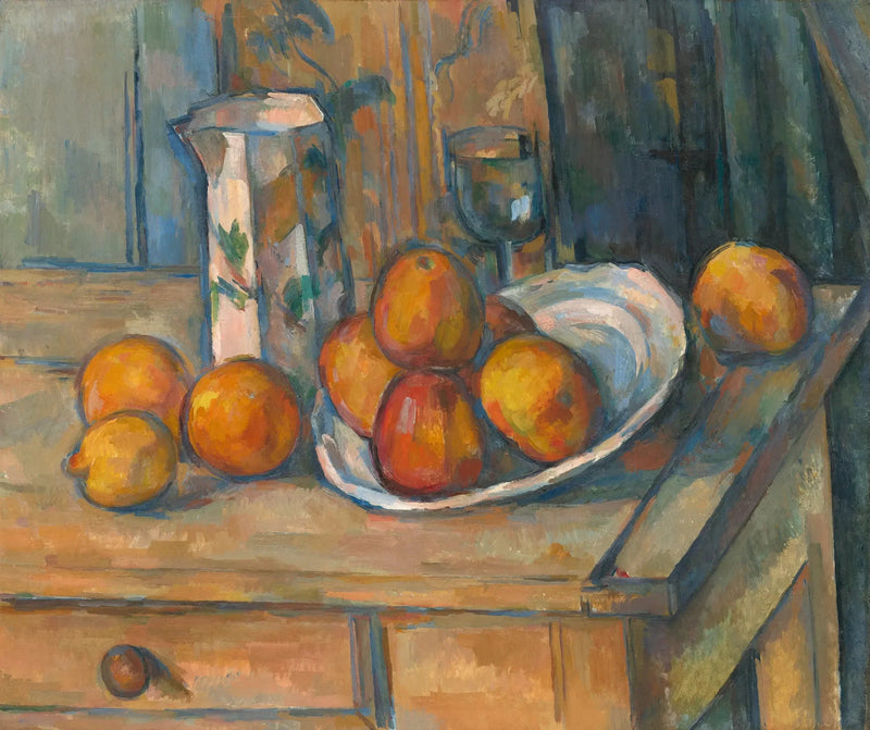 우유 항아리와 과일이 있는 정물 - Paul Cézanne