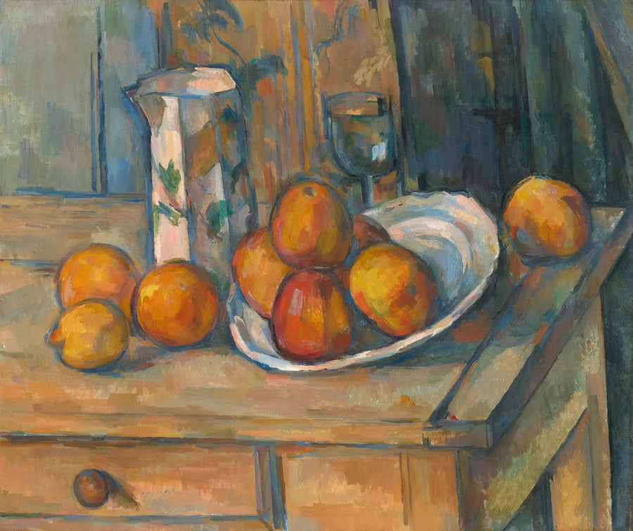 우유 항아리와 과일이 있는 정물 - Paul Cézanne