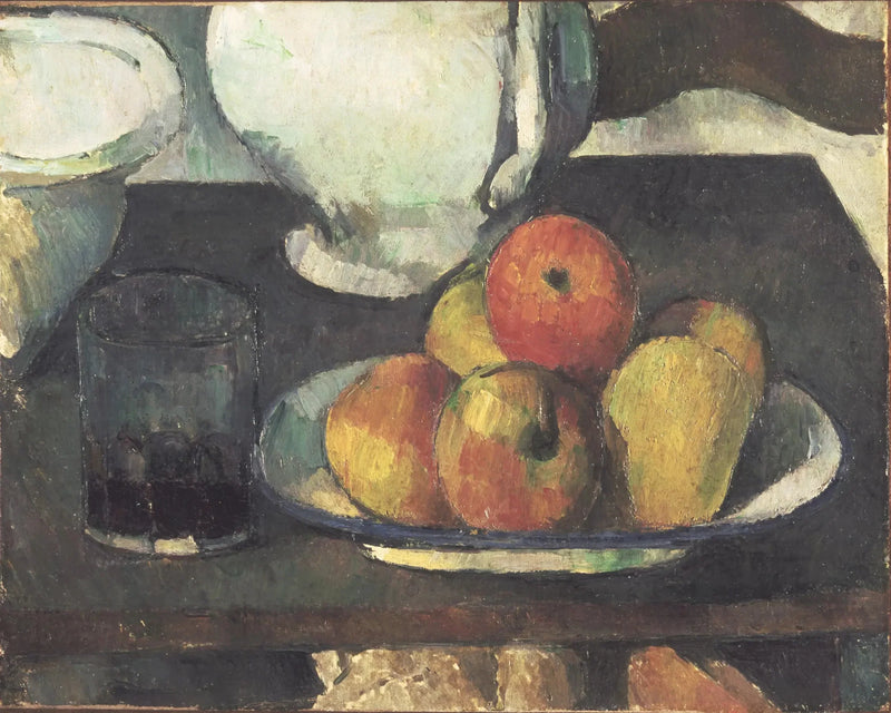 과일과 와인잔이 있는 정물 - Paul Cézanne