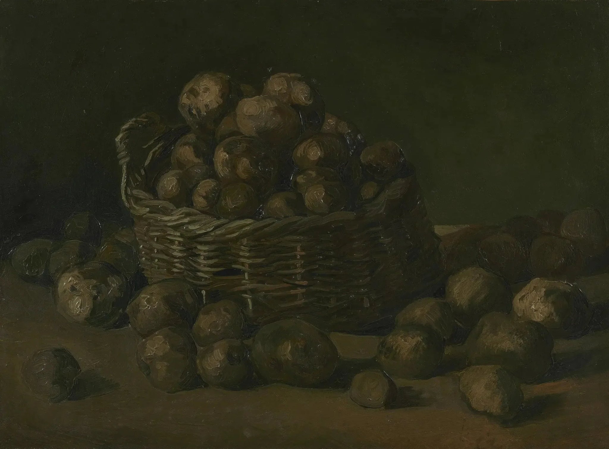 Nature morte avec un panier de pommes de terre - Vincent van Gogh image 1 reproduction artisanale de tableau