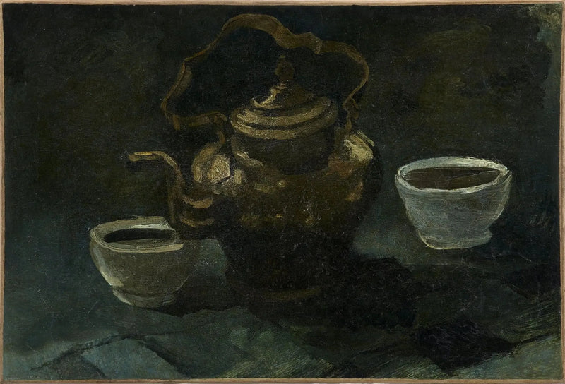 정물화, 구리 커피포트와 두 개의 흰 그릇 - Vincent van Gogh