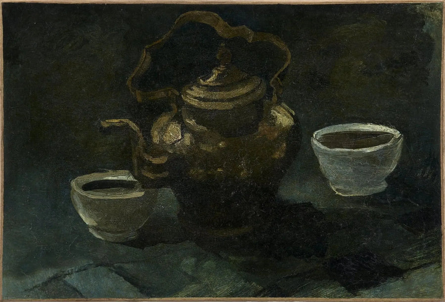 정물화, 구리 커피포트와 두 개의 흰 그릇 - Vincent van Gogh
