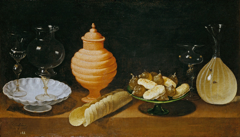 Nature morte de verre, de poterie et de bonbons - Juan van der Hamen