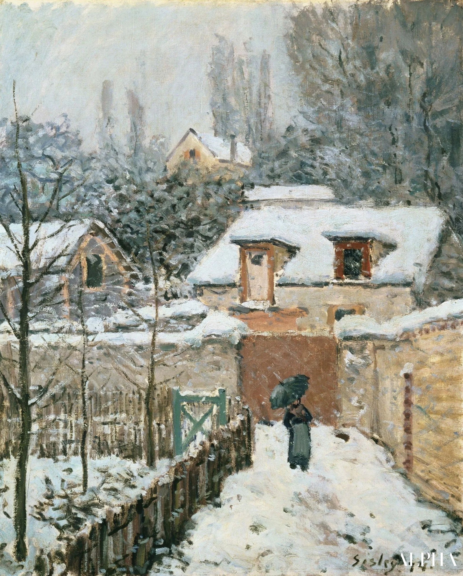 Reproduction du tableau « Neige à Louveciennes - Alfred Sisley » par Alpha Reproduction en peinture à l’huile