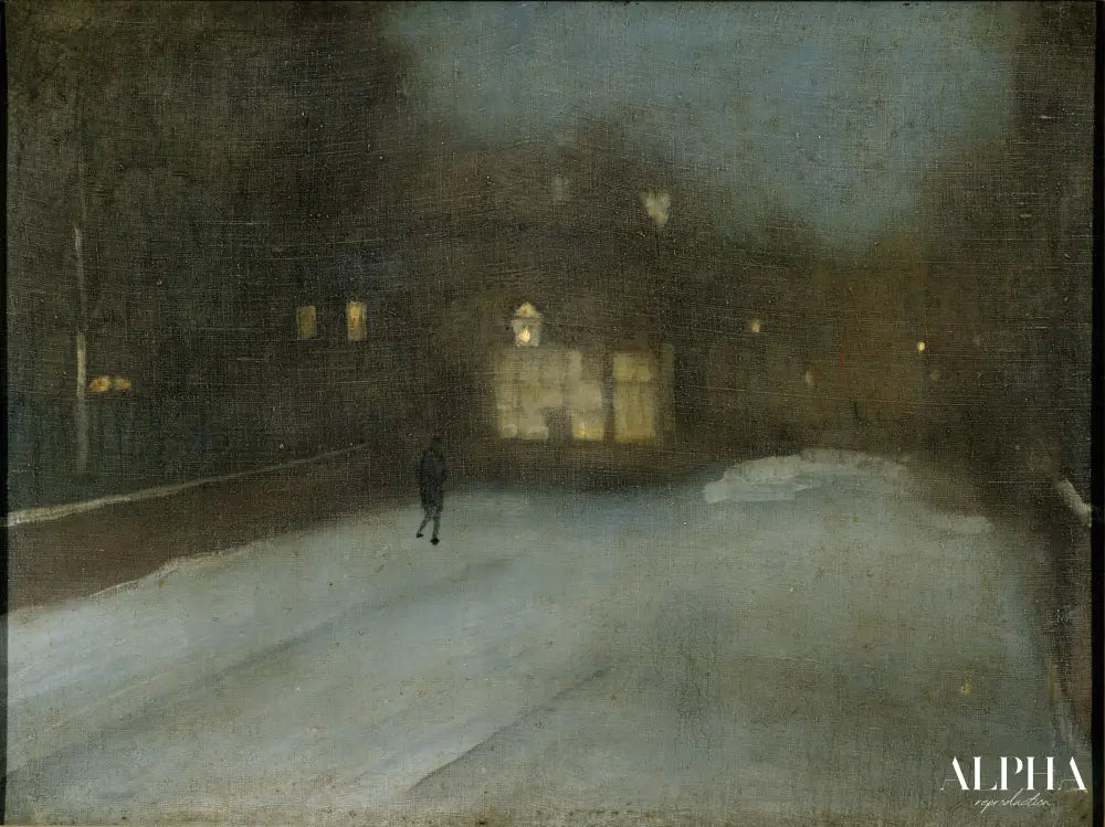 Nocturne en gris et or : Chelsea Snow - James Abbott McNeill Whistler - Reproductions de tableaux et peintures haut de gamme