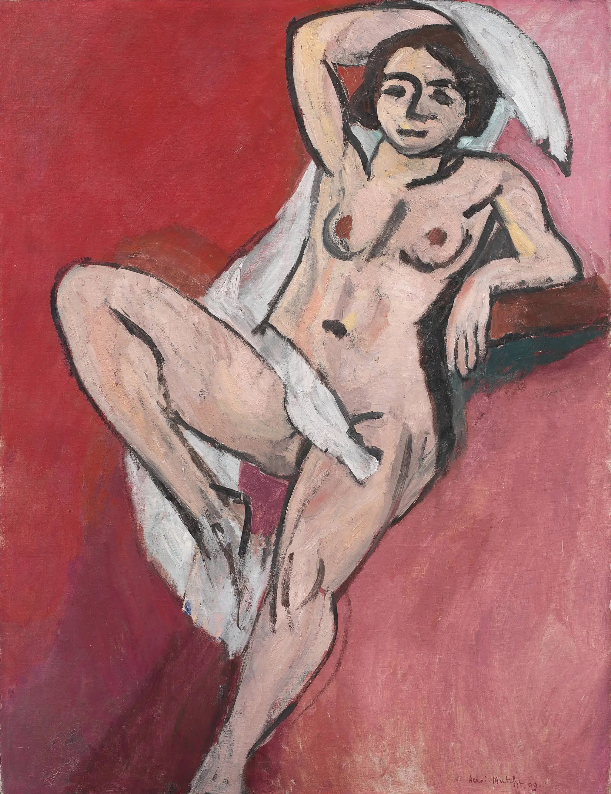 Reproduction du tableau « Nu à l'écharpe blanche - Henri Matisse » par Alpha Reproduction en peinture à l’huile