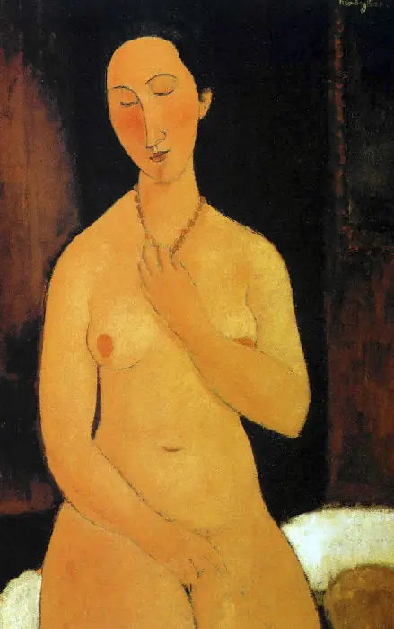 Nu assis au collier - Amedeo Modigliani image 1 tableau peint à l’huile sur toile