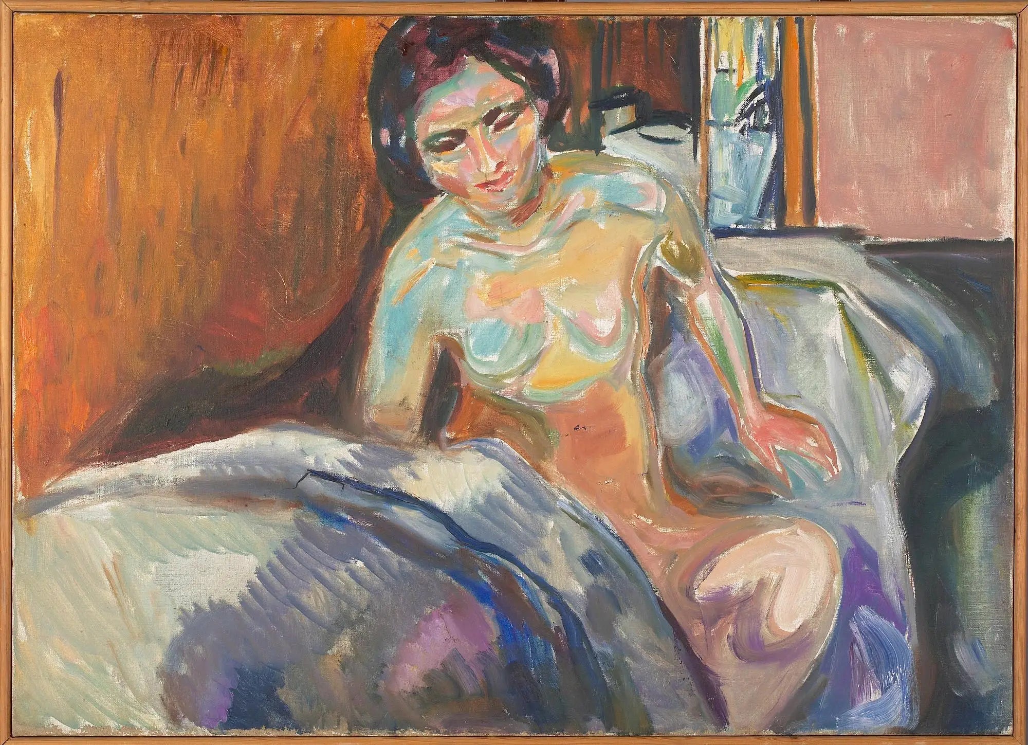 Nu assis : matin - Edvard Munch image 1 copie peinte à la main à l’huile