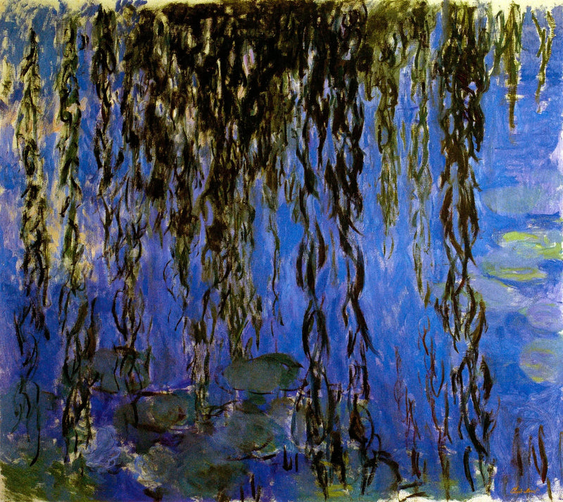 수양버들 가지가 있는 수련 - Claude Monet
