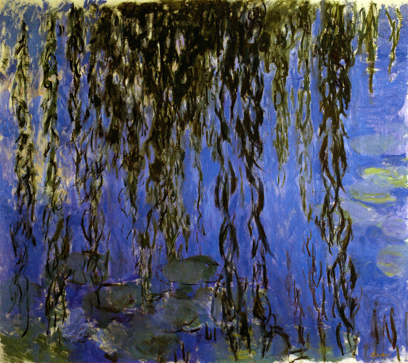 수양버들 가지가 있는 수련 - Claude Monet