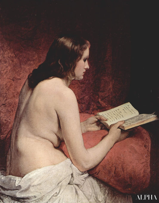 Odalisque with Book - Francesco Hayez - Reproductions de tableaux et peintures haut de gamme