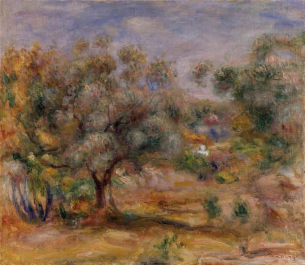 Oliviers dans le jardin des Collettes de Renoir, vers 1910, Kunsthalle Bremen 106-1927/1 – reproduction peinture à l’huile sur toile