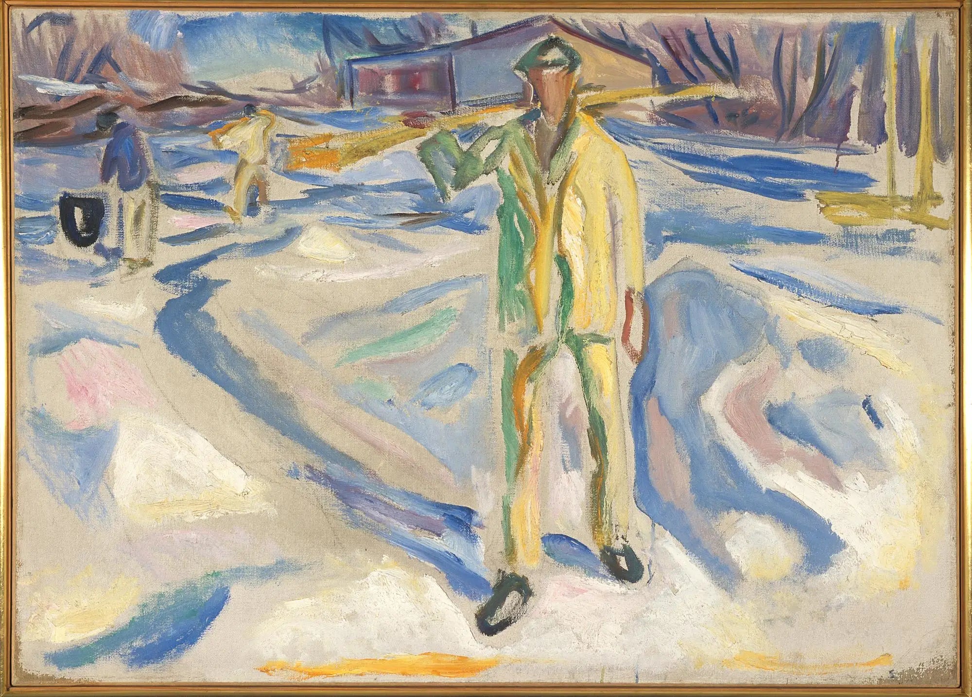 Reproduction du tableau « Ouvriers du bâtiment dans la neige - Edvard Munch » par Alpha Reproduction en peinture à l’huile