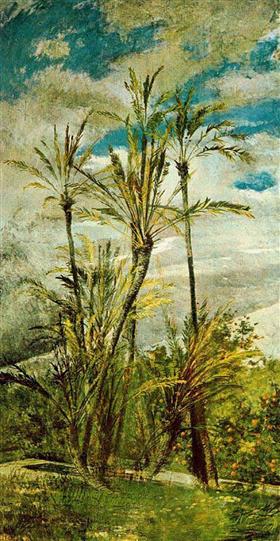 야자수와 오렌지 나무. Falconiera의 벽화 - Giovanni Boldini