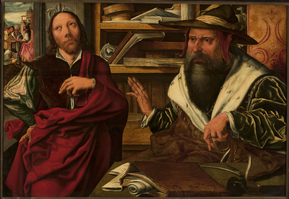 Parabole de l'intendant infidèle (Luc 16:1-13) - Marinus van Reymerswale image 1 reproduction de peinture à l’huile