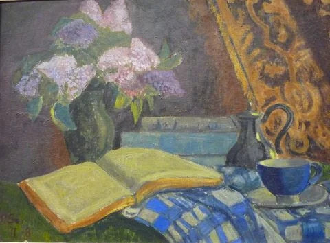Nature morte aux livres et lilas, peinture de Paul Sérusier